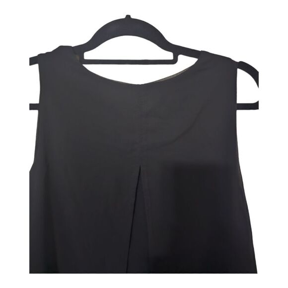 CHICO'S EASY WEAR Black Sleeveless Sheer Panel‎ Top - Size 1 - Picture 4 of 8